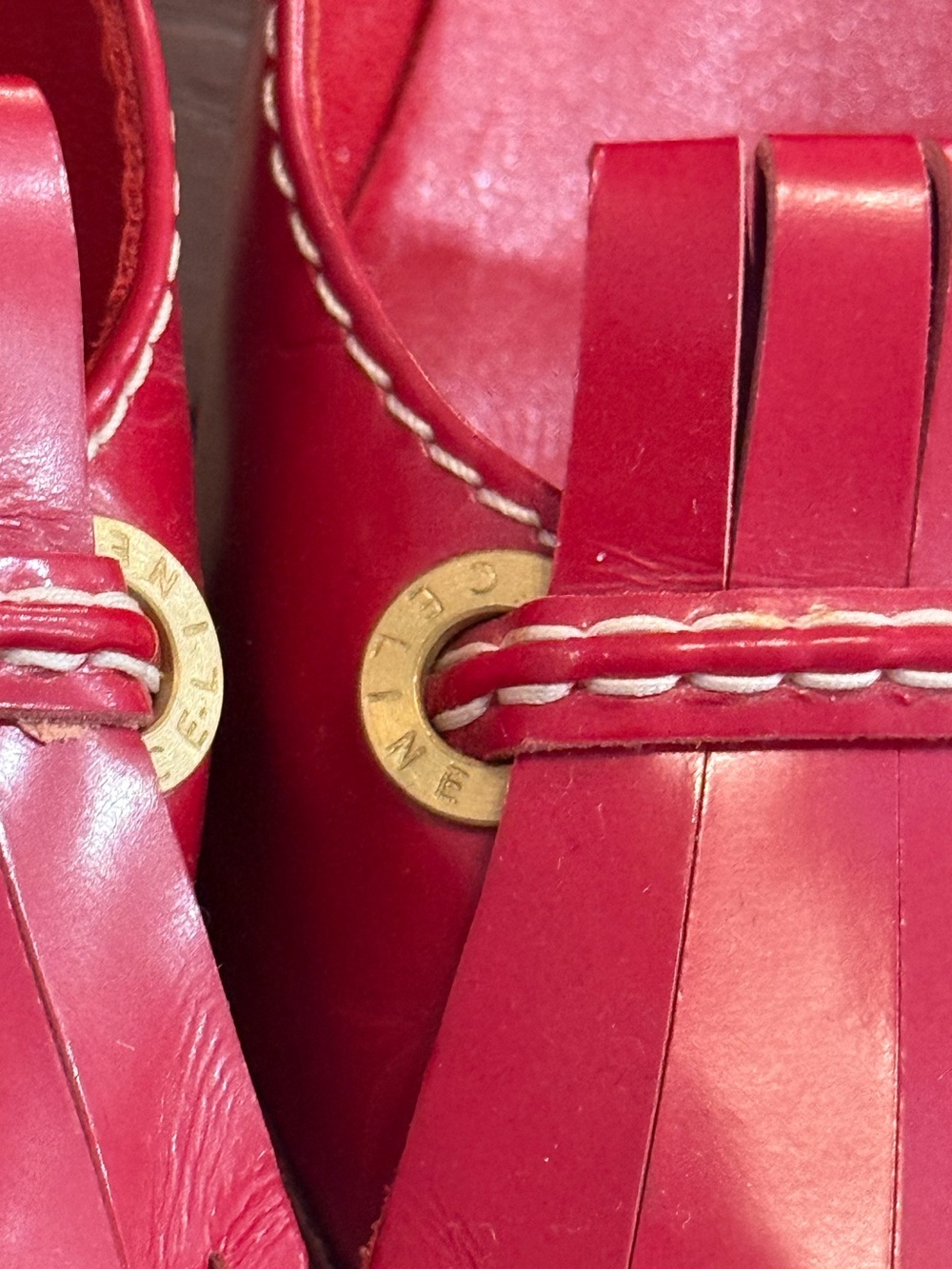 Celine Red Leather Kitten heels size 37 - Picture 8 of 13